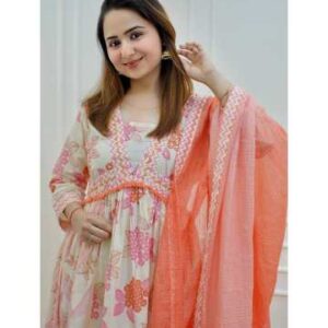 Anarkali kurti pant dupatta set