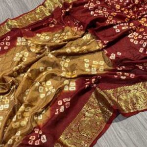 Orignal Hand Bandhej Saree