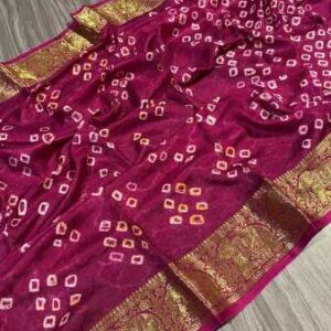 Orignal Hand Bandhej Saree