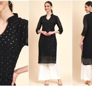 Soft Georgette Kurties With Embroidery Sequence work