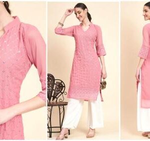 Soft Georgette Kurties With Embroidery Sequence work