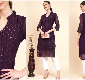 Soft Georgette Kurties With Embroidery Sequence work