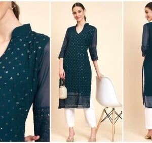 Soft Georgette Kurties With Embroidery Sequence work