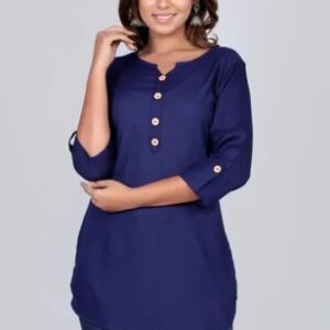 Fancy Rayon Kurties With Fancy Nack With Button