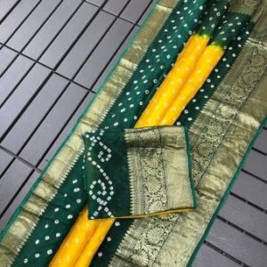 New Kanjivaram Bandhani Saree