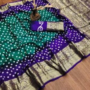 New Kanjivaram Bandhani Saree