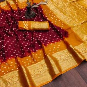 New Kanjivaram Bandhani Saree