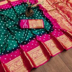 New Kanjivaram Bandhani Saree