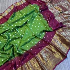 New Kanjivaram Bandhani Saree
