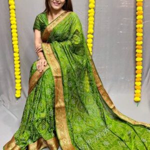 Beautiful Silk Fabric Bandhani Saree