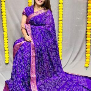 Beautiful Silk Fabric Bandhani Saree