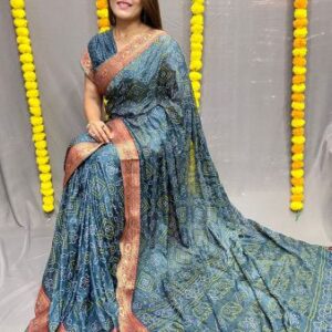 Beautiful Silk Fabric Bandhani Saree