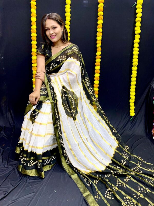 Cotton Fabric Bandhani Saree