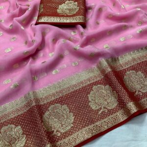 Pure Viscsose Georgette Saree