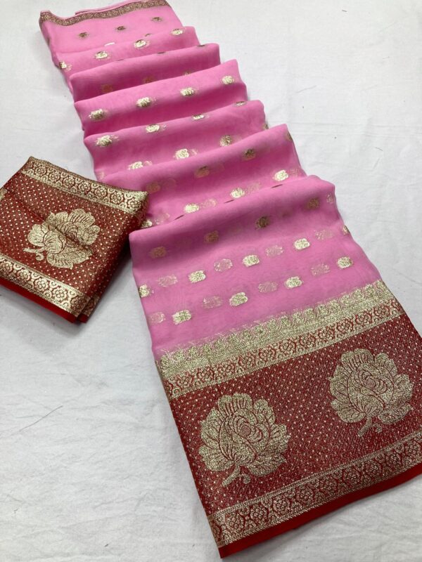 Pure Viscsose Georgette Saree - Image 2