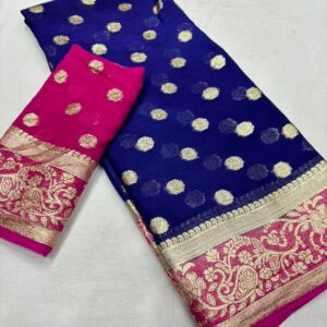 Viscsose Georgette Saree With Running Blouse