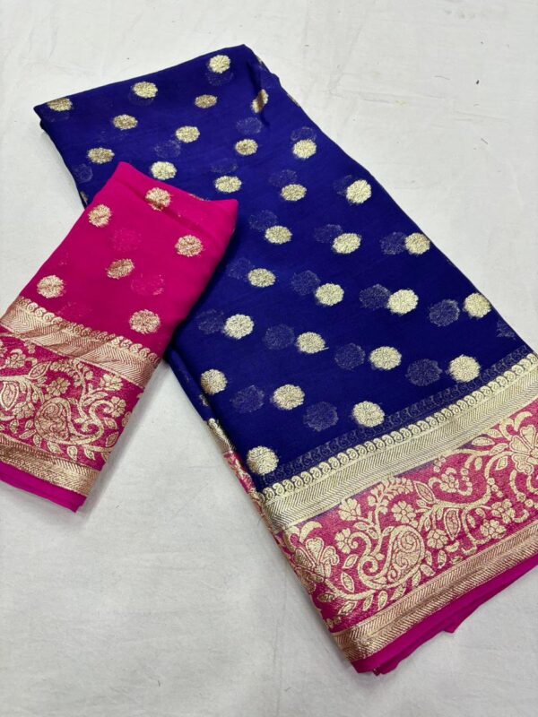 Viscsose Georgette Saree With Running Blouse