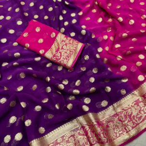 Viscsose Georgette Saree With Running Blouse