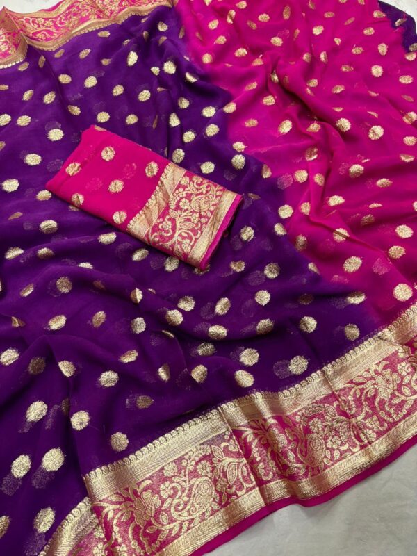Viscsose Georgette Saree With Running Blouse