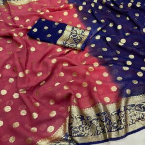 Viscsose Georgette Saree With Running Blouse