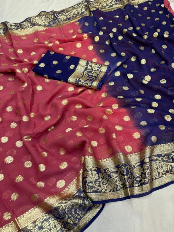 Viscsose Georgette Saree With Running Blouse