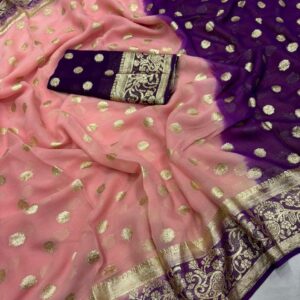 Viscsose Georgette Saree With Running Blouse