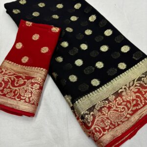 Viscsose Georgette Saree With Running Blouse
