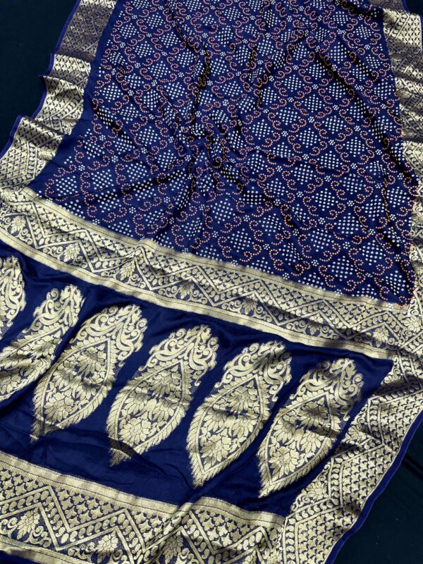 Art Silk Bandhni Saree With Zari Weaving