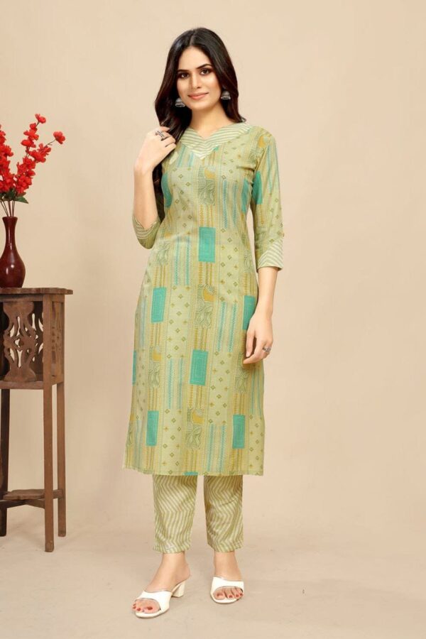 Cotton Floral Block Printed Kurti Pair