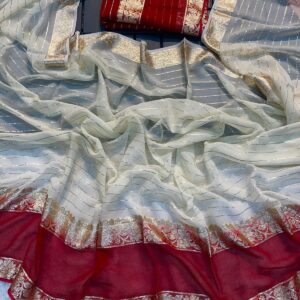 Pure Viscose Georgette Weaving Jacquard Saree