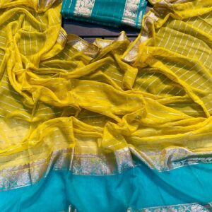 Pure Viscose Georgette Weaving Jacquard Saree