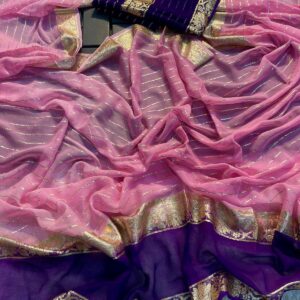 Pure Viscose Georgette Weaving Jacquard Saree