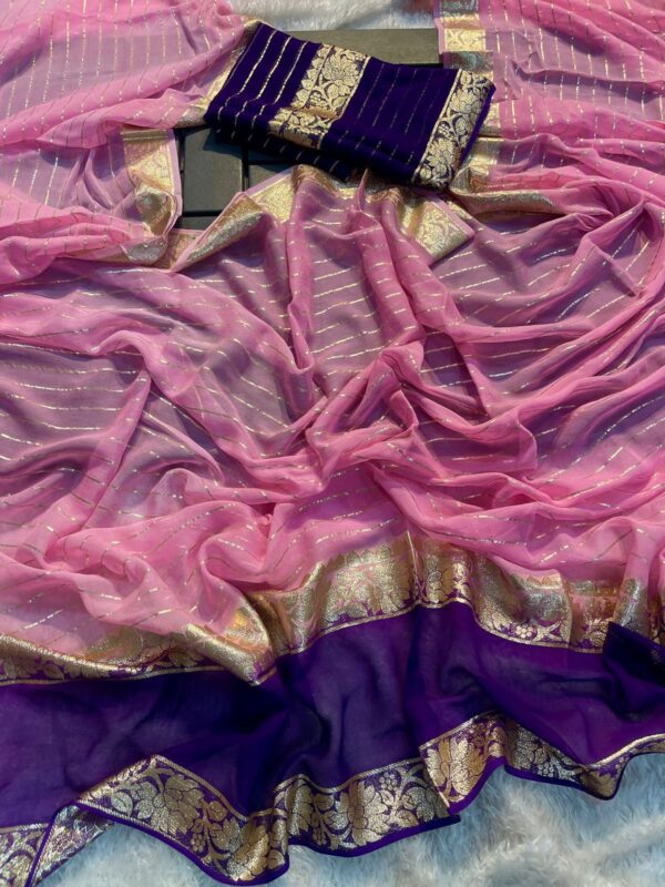 Pure Viscose Georgette Weaving Jacquard Saree