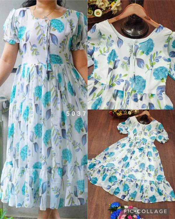 Digital Printed Georgette Fabrics Gown