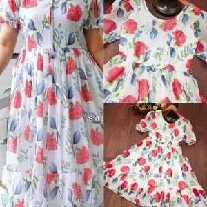 Digital Printed Georgette Fabrics Gown