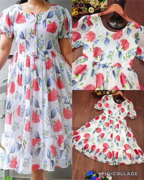 Digital Printed Georgette Fabrics Gown