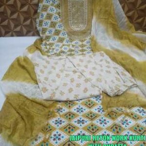 Heavy Jaipuri Reyon Work Kurti