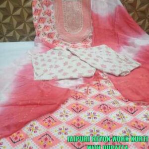 Heavy Jaipuri Reyon Work Kurti