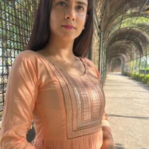 Visco Rayon Fabric Plated Flare Nayra Cut Kurti