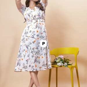One Piece Printed Kurti With Belt