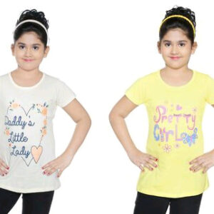 Kid's Girl Cotton T-Shirt Combo ( 2 T-Shirts )