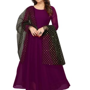 Georgette Gown With Net Dupatta