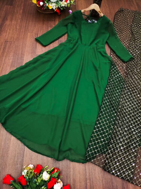 Georgette Gown With Net Dupatta - Image 2