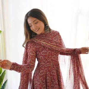 Anrkali Dupatta Set