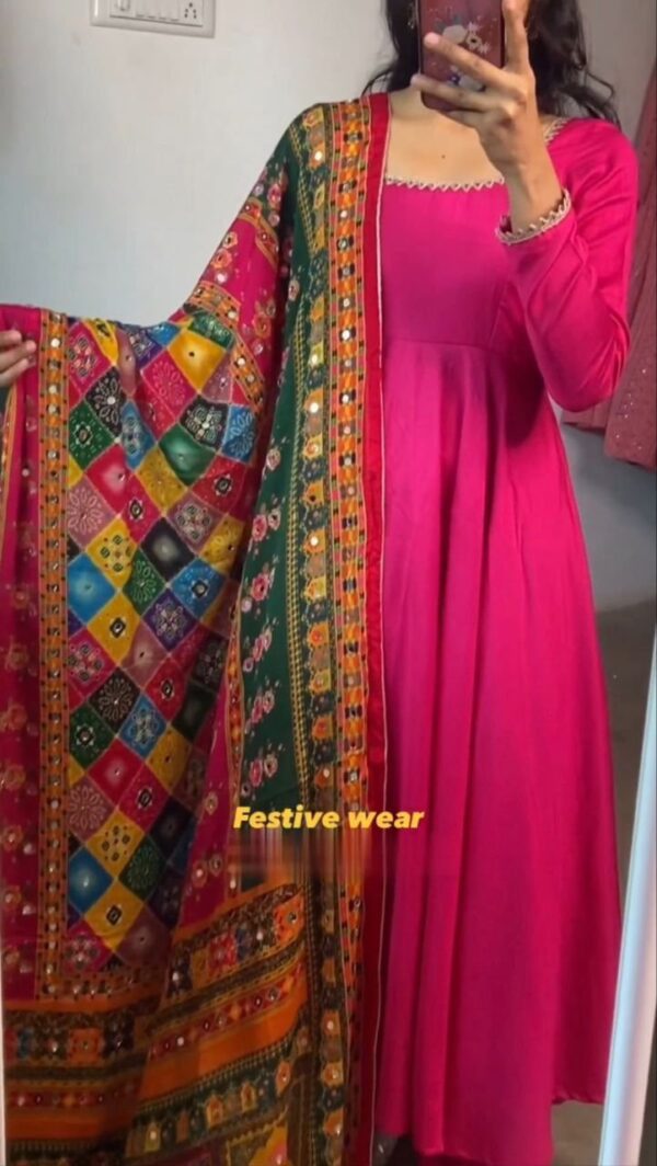 Gown Pent Dupatta Set