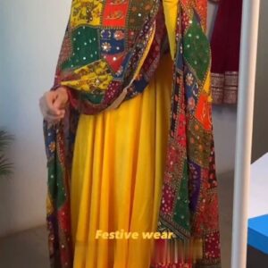 Gown Pent Dupatta Set