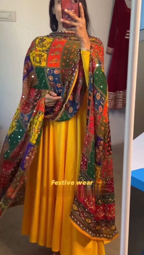 Gown Pent Dupatta Set - Image 2