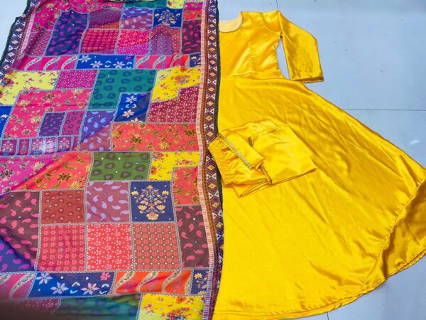 Gown Pent Dupatta Set - Image 3