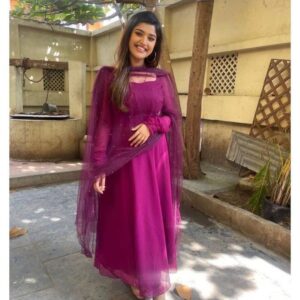 Georgette Gown with Net Dupatta