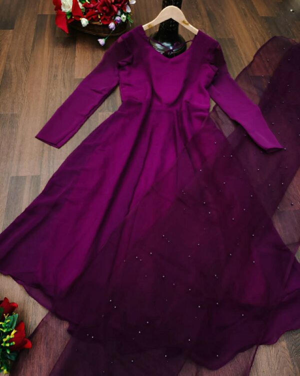 Georgette Gown with Net Dupatta - Image 2